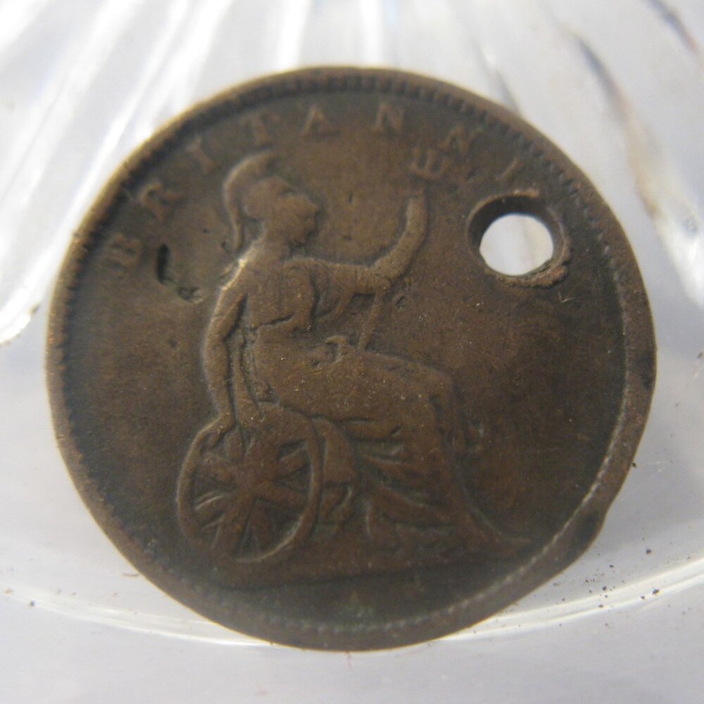 (FC-920) 1849 Ionian Islands (Greece): 1 Lepton - William IV / Victoria { holed